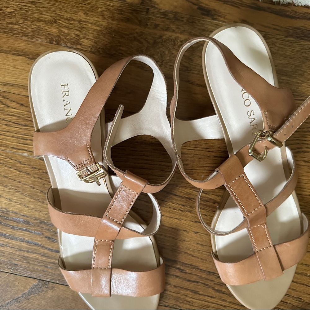 Franco Sarto Camel Strappy Sandals
